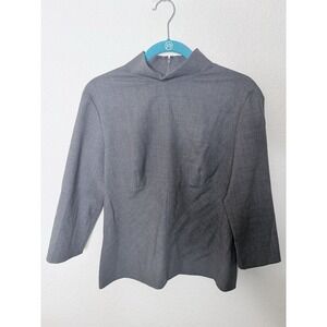 Finity Studio Wool‎ Blend Blouse Size 10 Gray Office Career Wear